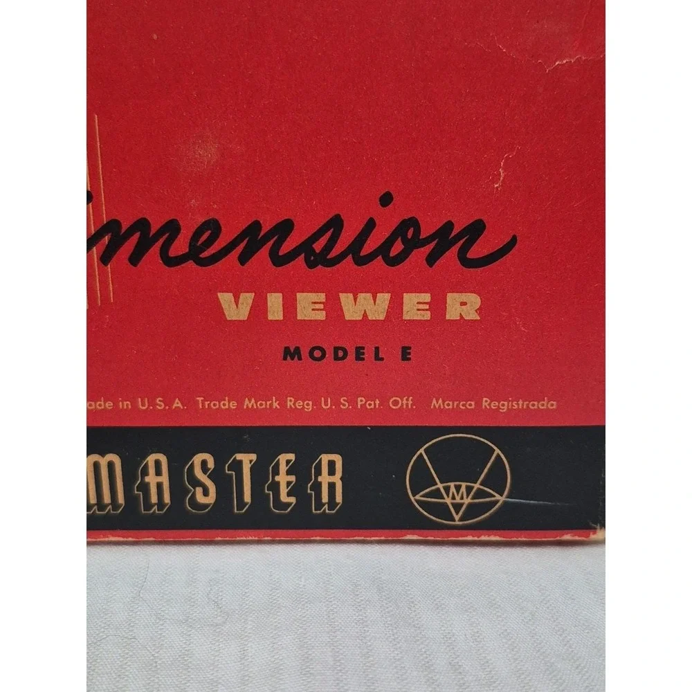 Vtg 1950-60s Sawyer View Master Brown Model E 3-Dimension Viewer w/Box & Slides